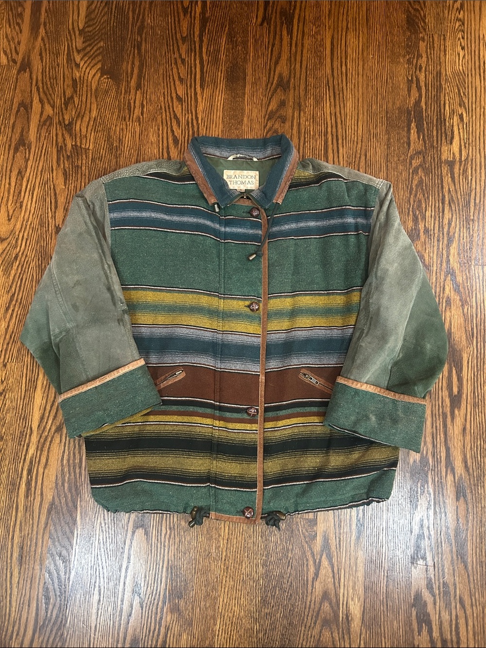 Vintage Western Leather and Wool Blend Jacket